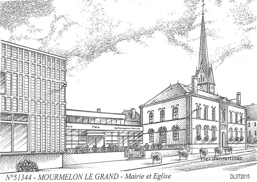N 51344 - MOURMELON LE GRAND - mairie et glise